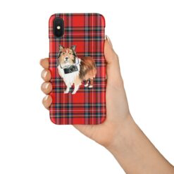adventure dogs tartan case shetland sheepdog royal stewart in hand