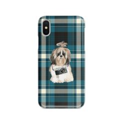 adventure dogs tartan case shih tzu long hair modern front view