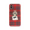 Shih tzu Long hair Tartan phone case. 11 Tartan styles for your Iphone 15 Pro Max, Iphone 14, 13, 12 to 6 & Samsung Galaxy S23 Ultra, S22, S21 to S6 1 adventure dogs tartan case shih tzu long hair royal stewart front view