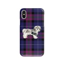 Shih tzu Short hair Tartan phone case. 11 Tartan styles for your Iphone 15 Pro Max, Iphone 14, 13, 12 to 6 & Samsung Galaxy S23 Ultra, S22, S21 to S6 27 adventure dogs tartan case shih tzu short hair pride of scotland front view