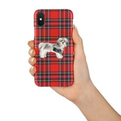 Shih tzu Short hair Tartan phone case. 11 Tartan styles for your Iphone 15 Pro Max, Iphone 14, 13, 12 to 6 & Samsung Galaxy S23 Ultra, S22, S21 to S6 17 adventure dogs tartan case shih tzu short hair royal stewart in hand