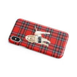 Spinone Italiano Tartan phone case. 11 Tartan styles for your Iphone 15 Pro Max, Iphone 14, 13, 12 to 6 & Samsung Galaxy S23 Ultra, S22, S21 to S6 15 adventure dogs tartan case spinone italiano royal stewart side