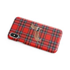 Tan Dachshund Tartan phone case. 11 Tartan styles for your Iphone 15 Pro Max, Iphone 14, 13, 12 to 6 & Samsung Galaxy S23 Ultra, S22, S21 to S6 16 adventure dogs tartan case tan dachshund royal stewart side
