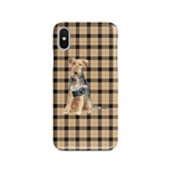 adventure dogs tartan case welsh terrier brown tartan front view