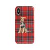 Welsh Terrier Tartan phone case. 11 Tartan styles for your Iphone 15 Pro Max, Iphone 14, 13, 12 to 6 & Samsung Galaxy S23 Ultra, S22, S21 to S6 1 adventure dogs tartan case welsh terrier royal stewart front view