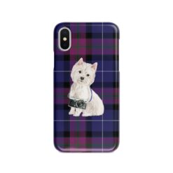 Westie Tartan phone case. 11 Tartan styles for your Iphone 15 Pro Max, Iphone 14, 13, 12 to 6 & Samsung Galaxy S23 Ultra, S22, S21 to S6 26 adventure dogs tartan case westie pride of scotland front view