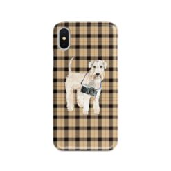 adventure dogs tartan case wheaten terrier brown tartan front view