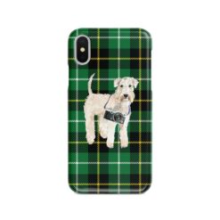 adventure dogs tartan case wheaten terrier green tartan front view
