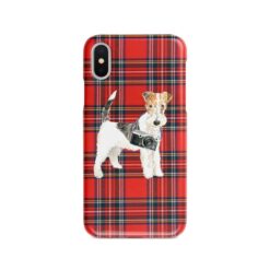 Wire Haired Fox Terrier Tartan phone case. 11 Tartan styles for your Iphone 15 Pro Max, Iphone 14, 13, 12 to 6 & Samsung Galaxy S23 Ultra, S22, S21 to S6