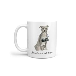 Adventure is out there American Staffordshire terrier grey dog mug (Illustrated collection)