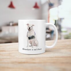 adventure is out there dog mug american staffordshire terrier handle right kitchen