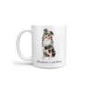 Adventure is out there Australian Shepherd dog mug (Illustrated collection) 1 adventure is out there dog mug australian shepherd handle left white