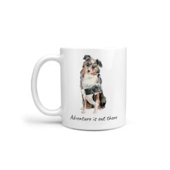 Adventure is out there Australian Shepherd dog mug (Illustrated collection)