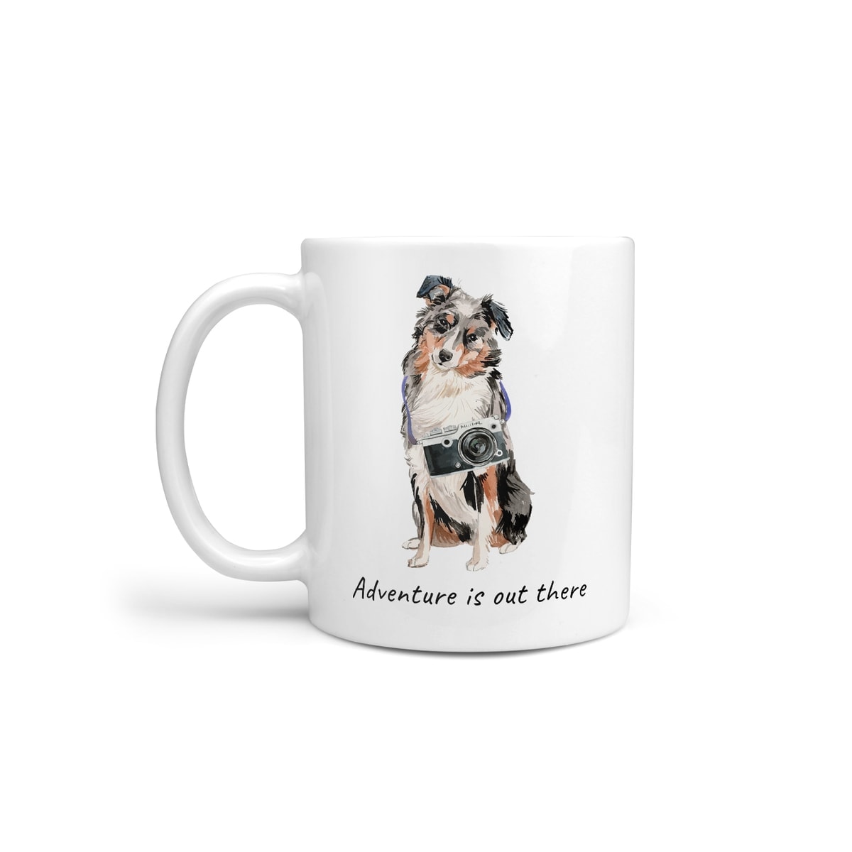Adventure is out there Australian Shepherd dog mug (Illustrated collection) 3 Adventure is out there Australian Shepherd dog mug (Illustrated collection)