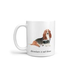 Adventure is out there Basset Hound dog mug (Illustrated collection)
