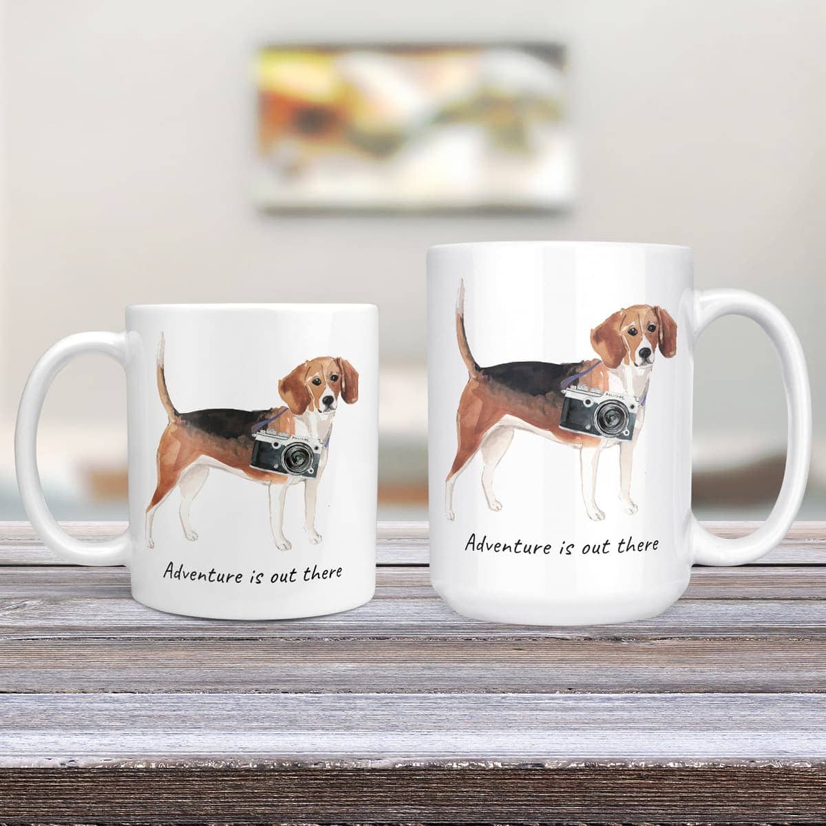Adventure is out there Beagle dog mug (Illustrated collection) 4 Adventure is out there Beagle dog mug (Illustrated collection) - Image 2