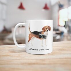 Adventure is out there Beagle dog mug (Illustrated collection) 14 adventure is out there dog mug beagle handle left kitchen