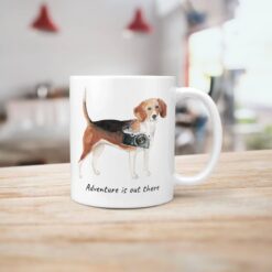 Adventure is out there Beagle dog mug (Illustrated collection) 18 adventure is out there dog mug beagle handle right kitchen