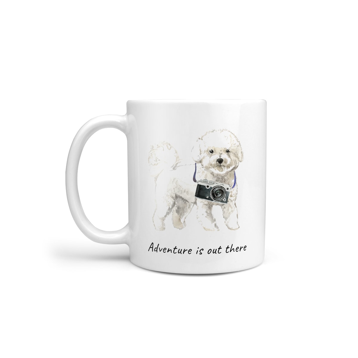 Adventure is out there Bichon Frise dog mug (Illustrated collection) 3 Adventure is out there Bichon Frise dog mug (Illustrated collection)