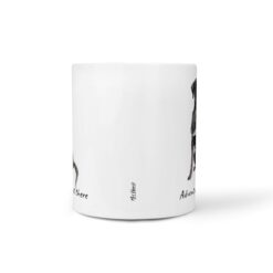 adventure is out there dog mug black lab front view white