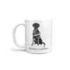 Adventure is out there Black Lab dog mug (Illustrated collection) 2 adventure is out there dog mug black lab handle left white