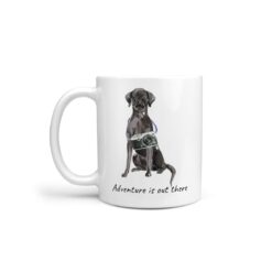 Adventure is out there Black Lab dog mug (Illustrated collection)