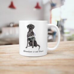 adventure is out there dog mug black lab handle right kitchen