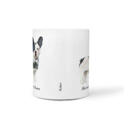 Adventure is out there Black&white French bulldog dog mug (Illustrated collection) 16 adventure is out there dog mug blackwhite french bulldog front view white
