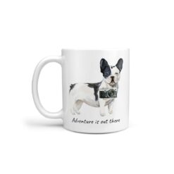 Adventure is out there Black&white French bulldog dog mug (Illustrated collection)