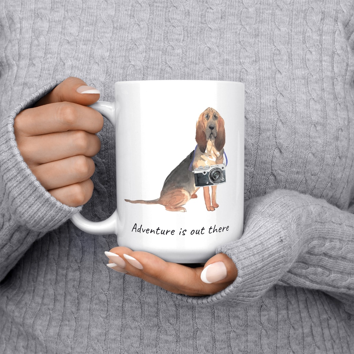 Adventure is out there BloodHound dog mug (Illustrated collection) 5 Adventure is out there BloodHound dog mug (Illustrated collection) - Image 3