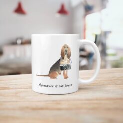 Adventure is out there BloodHound dog mug (Illustrated collection) 18 adventure is out there dog mug bloodhound handle right kitchen