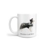 Adventure is out there Border Collie dog mug (Illustrated collection) 1 adventure is out there dog mug border collie handle left white