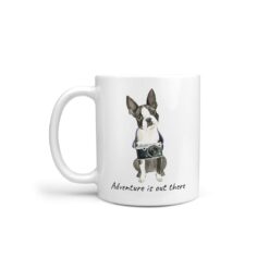 Adventure is out there Boston Terrier dog mug (Illustrated collection)