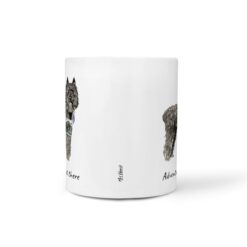 adventure is out there dog mug bouvier des flandres front view white