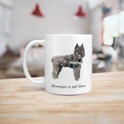 adventure is out there dog mug bouvier des flandres handle left kitchen