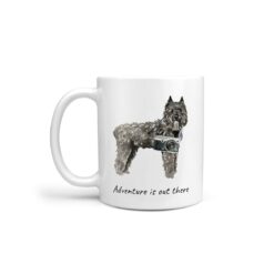 Adventure is out there Bouvier des Flandres dog mug (Illustrated collection)