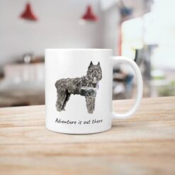 adventure is out there dog mug bouvier des flandres handle right kitchen