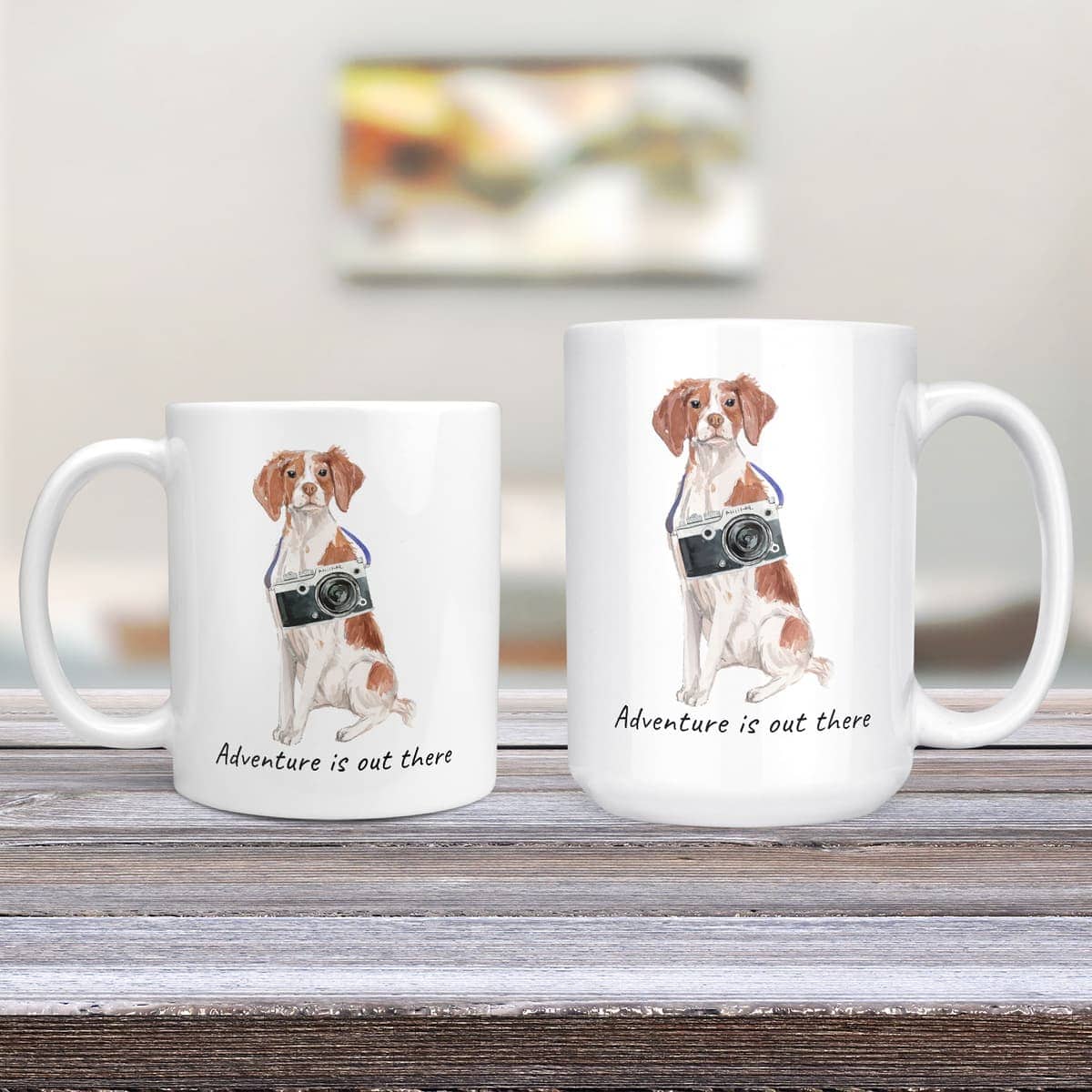 Adventure is out there Brittany dog mug (Illustrated collection) 4 Adventure is out there Brittany dog mug (Illustrated collection) - Image 2