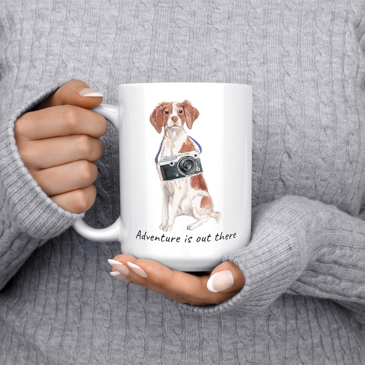 Adventure is out there Brittany dog mug (Illustrated collection) 5 Adventure is out there Brittany dog mug (Illustrated collection) - Image 3