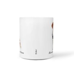 Adventure is out there Brittany dog mug (Illustrated collection) 16 adventure is out there dog mug brittany front view white