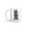 Adventure is out there Brown Cockapoo dog mug (Illustrated collection) 1 adventure is out there dog mug brown cockapoo handle left white