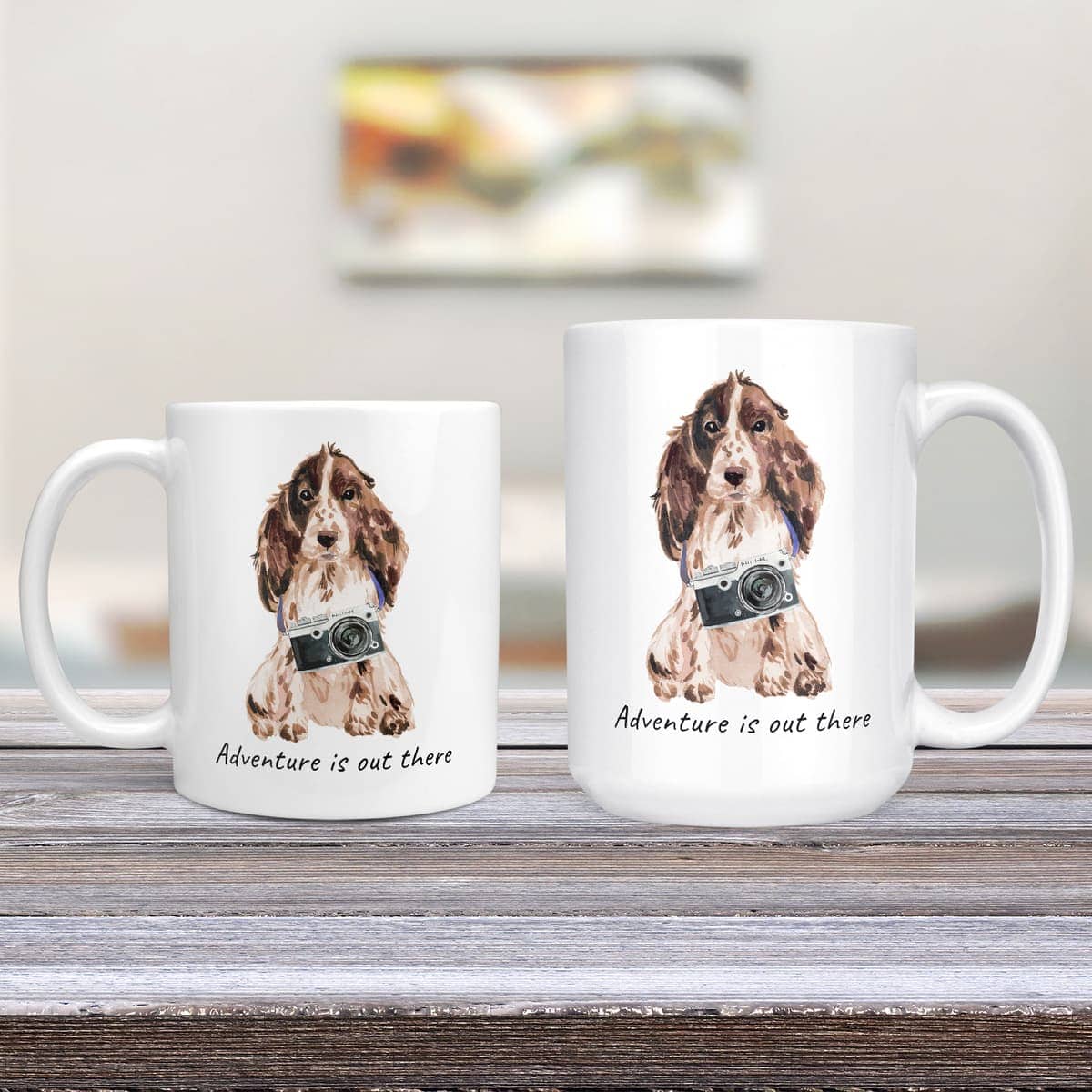 Adventure is out there Brown Cocker Spaniel dog mug (Illustrated collection) 4 Adventure is out there Brown Cocker Spaniel dog mug (Illustrated collection) - Image 2