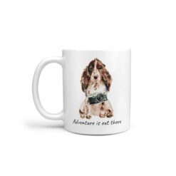 Adventure is out there Brown Cocker Spaniel dog mug (Illustrated collection)