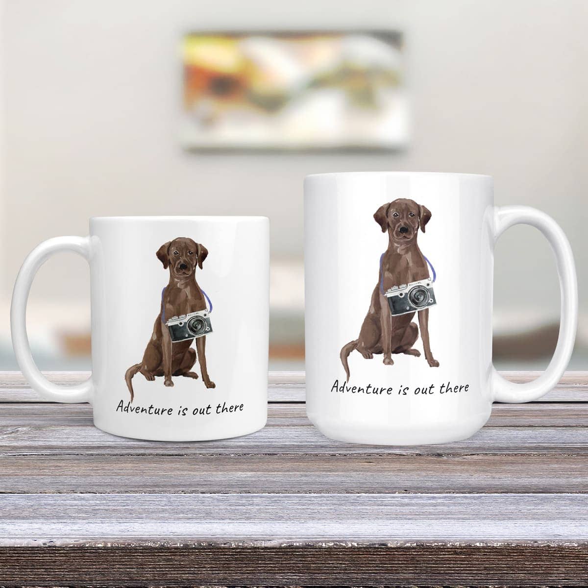 Adventure is out there Brown Labrador retriever dog mug (Illustrated collection) 4 Adventure is out there Brown Labrador retriever dog mug (Illustrated collection) - Image 2