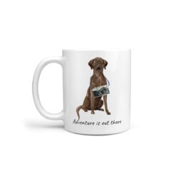 Adventure is out there Brown Labrador retriever dog mug (Illustrated collection)