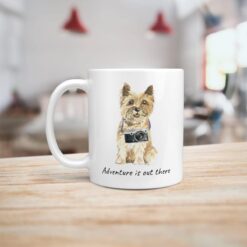 Adventure is out there Cairn Terrier dog mug (Illustrated collection) 14 adventure is out there dog mug cairn terrier handle left kitchen