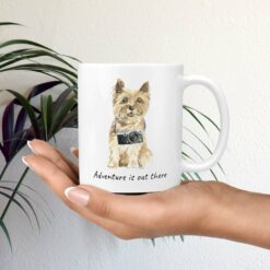 Adventure is out there Cairn Terrier dog mug (Illustrated collection) 19 adventure is out there dog mug cairn terrier mug in hand plant