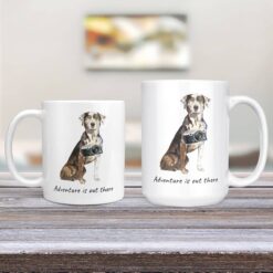 Adventure is out there Catahoula Leopard Dog dog mug (Illustrated collection) 11 adventure is out there dog mug catahoula leopard dog 11oz and 15oz comparison tv room