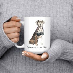 Adventure is out there Catahoula Leopard Dog dog mug (Illustrated collection) 12 adventure is out there dog mug catahoula leopard dog 15oz jumper front