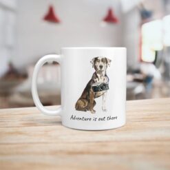 Adventure is out there Catahoula Leopard Dog dog mug (Illustrated collection) 13 adventure is out there dog mug catahoula leopard dog handle left kitchen
